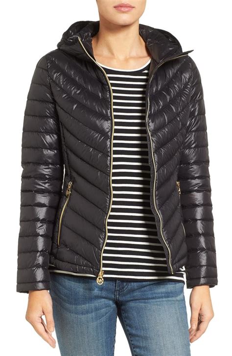 michael kors packable down fill jacket mens|Michael Kors shiny puffer jacket.